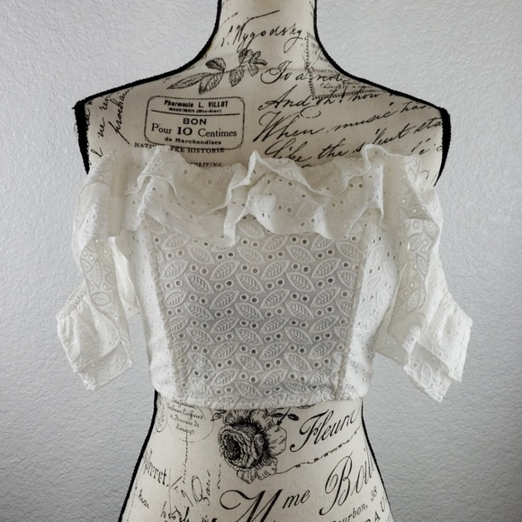 Jella Couture Tops - Jella Couture small Lacey half shirt